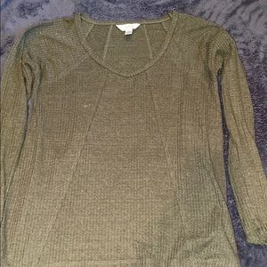 green v-neck Nordstrom top
